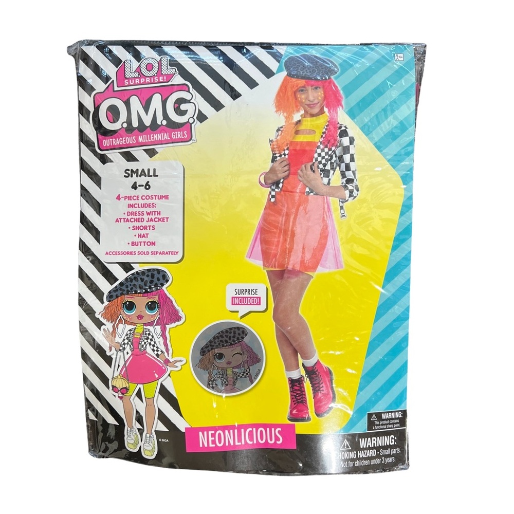 NEONLICIOUS Child Girls Halloween Costume Dress Up L.O.L Surprise O.M.G. Party - Picture 2 of 7